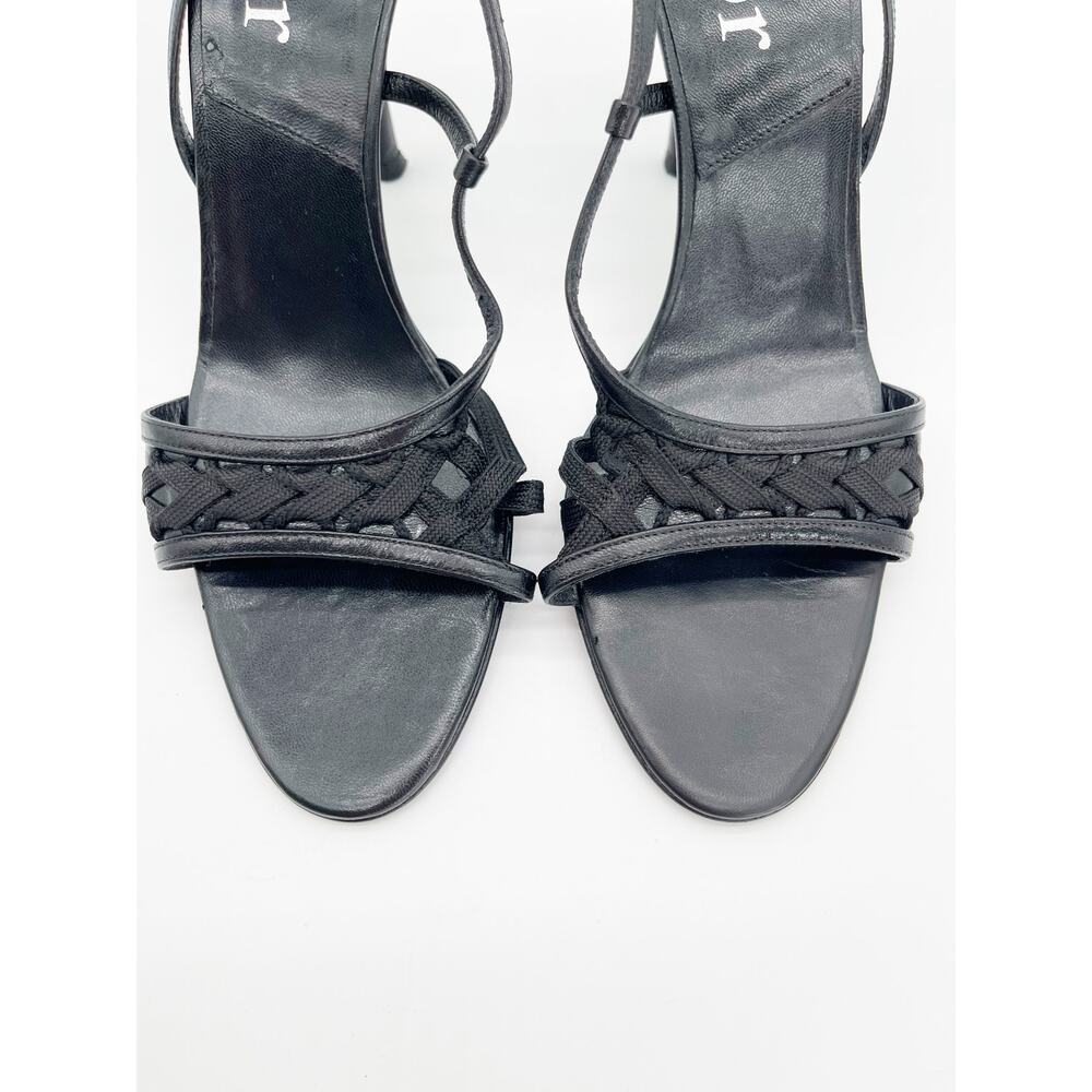 Christian Dior Vintage Y2K Black Woven Strappy Slingback Heel Sandals EU 40.5 - Picture 7 of 12
